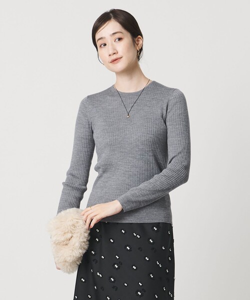 UNITED ARROWS ニット セーター リブ クルーネック レディース