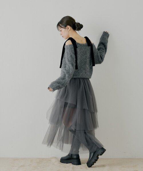 Chico（チコ） スカート ランダムチュールフレアスカート : ZOZOTOWN