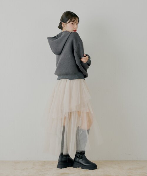 Chico（チコ） スカート ランダムチュールフレアスカート : ZOZOTOWN