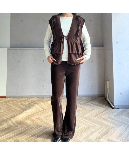 amini パンツ 「2025 AW」SETUP ベロアパンツ レディース : ZOZOTOWN