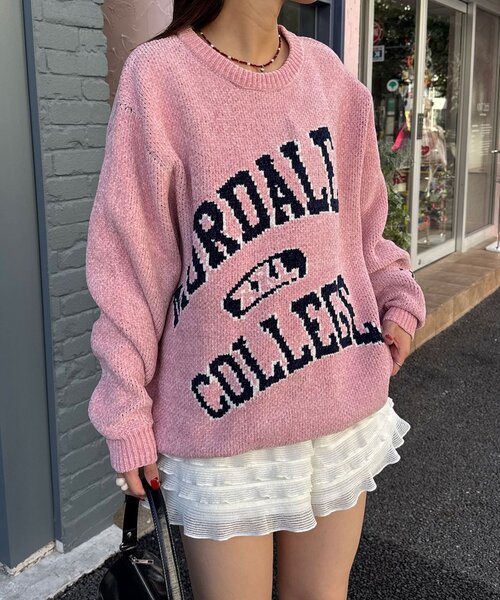 とと　Cニット　ピンク CANAL JEAN（キャナルジーン）の「via j(ヴィアジェイ) アルパカ混あぜ