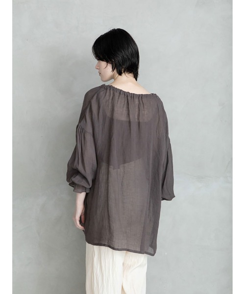 「enchainement」 長袖ブラウス フリー ダークブラウン レディース_画像9