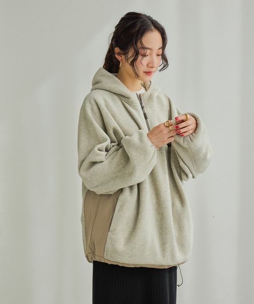 niko and…（ニコアンド） パーカー ソフトフリース切り替えZIPパーカー