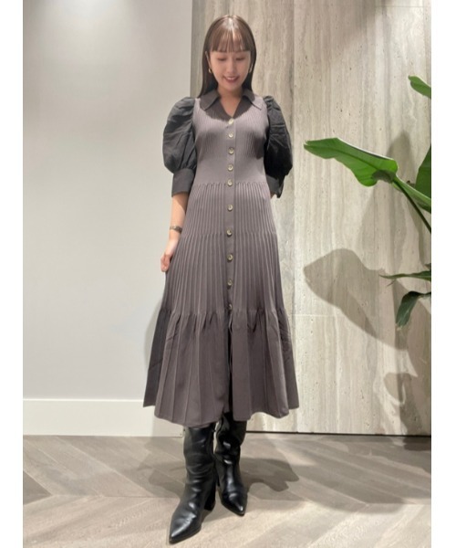 CELFORD（セルフォード） 7分袖ワンピース 36 ブラウン レディース