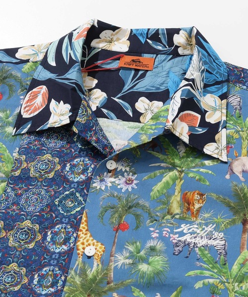 「KRIFF MAYER」 半袖シャツ MEDIUM ネイビー メンズ_画像7