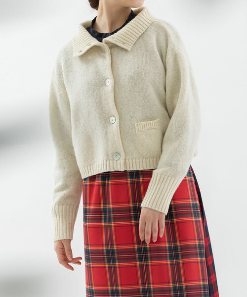 ノップドゥノッド（nop de nod）/シェットランドウールショート2wayセーター nop de nod（ノップドゥノッド） カーディガン シェットランドウール