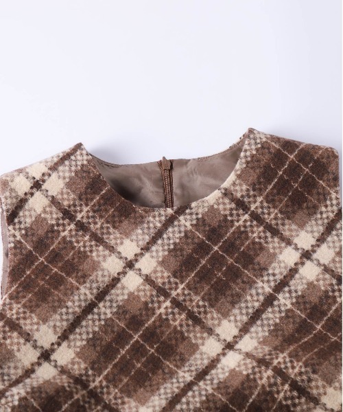 ワンピース フリンジラップ風 チェック柄ワンピース : ZOZOTOWN Yahoo