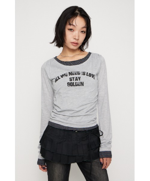 【希少レア】アンダーカバー 夢の国モチーフ ロングスリーブ Tシャツ LAGUA GEM（ラグアジェム） tシャツ LAYERED BORDER ロングスリーブT