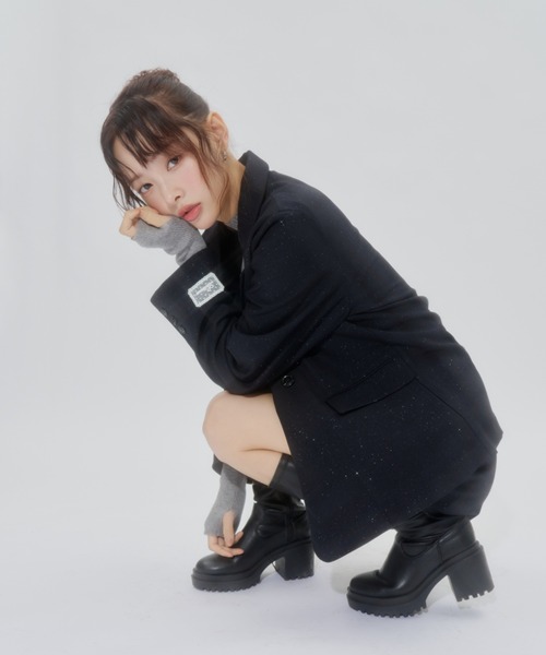 Lallana ラメココテーラードジャケット　ダークネイビー Lame coco tailored jacket/ラメココテーラードジャケット（テーラード
