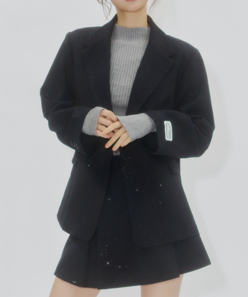 Lallana ラメココテーラードジャケット　ダークネイビー Lame coco tailored jacket/ラメココテーラードジャケット（テーラード
