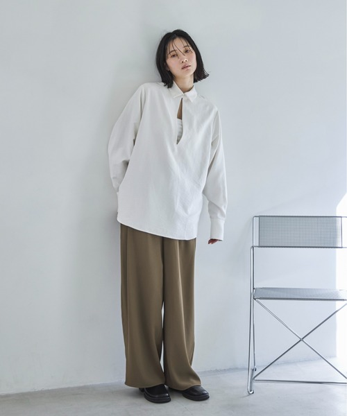 「feepur」 長袖シャツ MEDIUM ブラック レディース_画像9