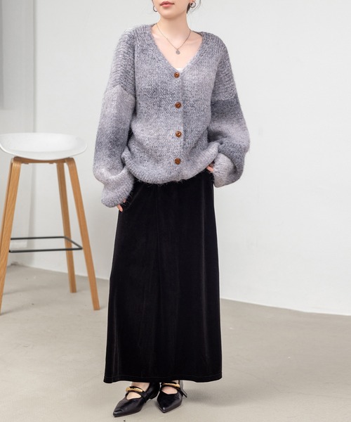 DAY CLOSET ロング スカート 「ロング丈/ゴム入り」艶やかな光沢で大人
