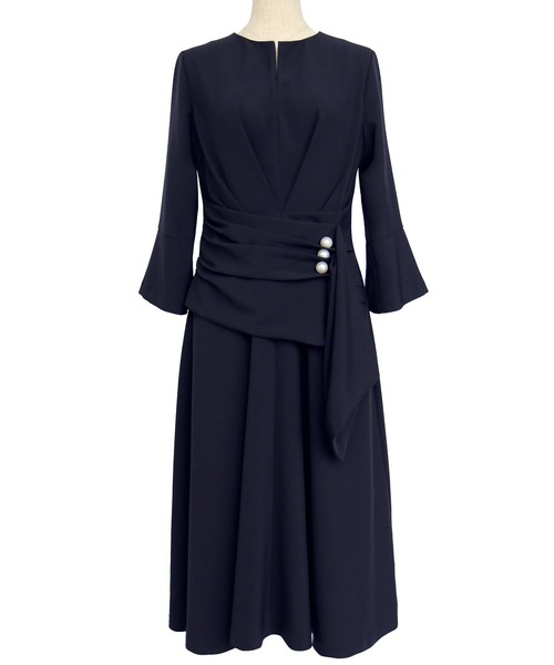 「RUIRUE BOUTIQUE」 長袖ワンピース L ネイビー レディース_画像9