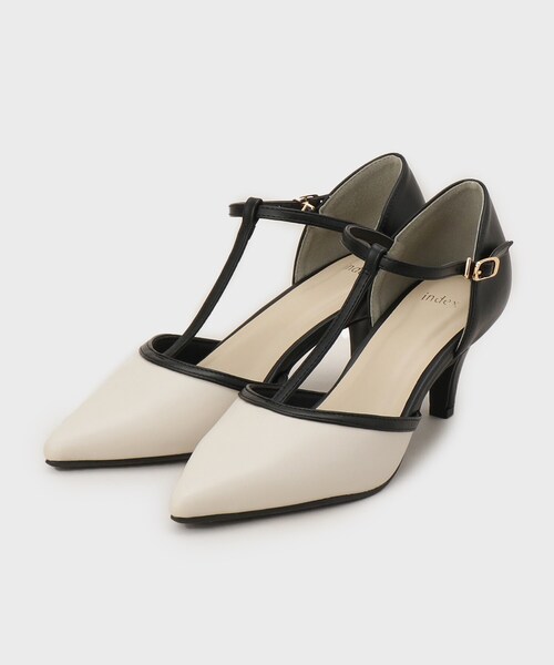 tnewties tストラップパンプス22.5cm ポインテッドトゥTストラップパンプス レディース | 《公式