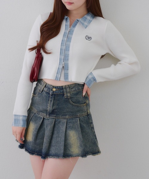 continuer de NICE CLAUP ニット セーター シャツドッキングWZIP