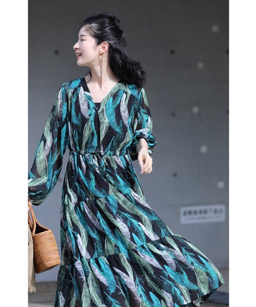 「CAWAII」 長袖ワンピース FREE グリーン レディース_画像5