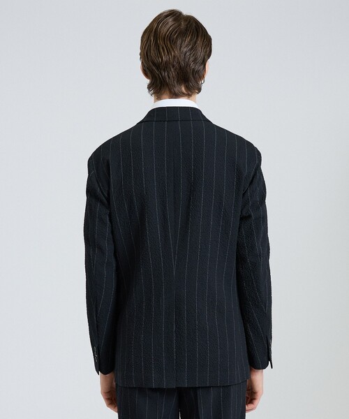 ジャケット テーラードジャケット 「26S/S」ウールストレッチサッカーピークドラペルジャケット / セットアップ対応 / ストレッチ / 防シワの画像