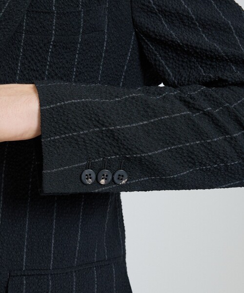 ジャケット テーラードジャケット 「26S/S」ウールストレッチサッカーピークドラペルジャケット / セットアップ対応 / ストレッチ / 防シワの画像