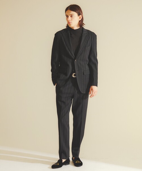 ジャケット テーラードジャケット 「26S/S」ウールストレッチサッカーピークドラペルジャケット / セットアップ対応 / ストレッチ / 防シワの画像