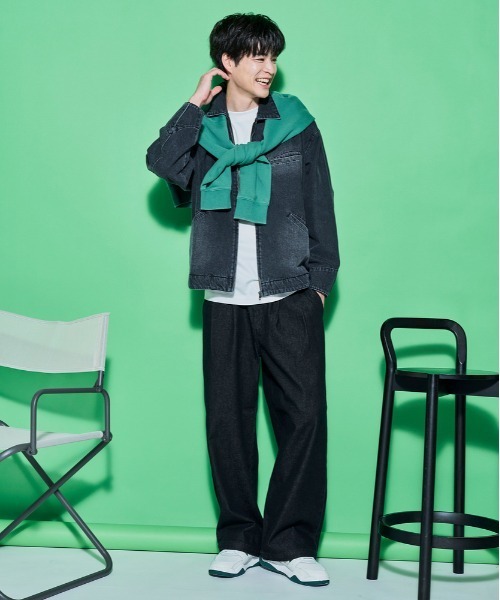 green MANグリーン ダークブルー デニムジャケットGジャン 3 BACK NUMBER デニムジャケット gジャン BACK NUMBER(バックナンバー