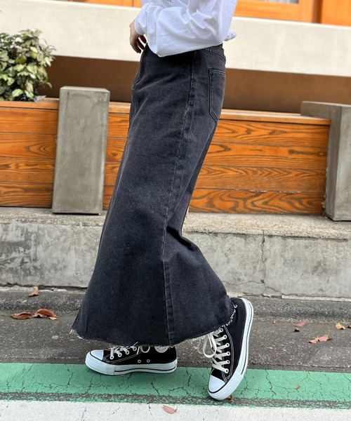 「mi via loca」 デニムスカート FREE ブラック レディース_画像2