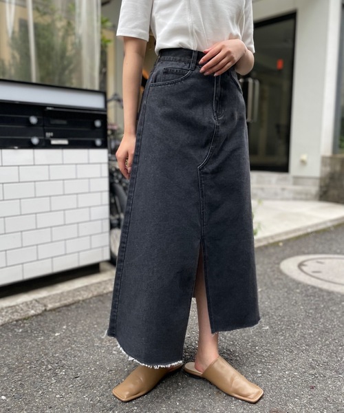 「mi via loca」 デニムスカート FREE ブラック レディース_画像6