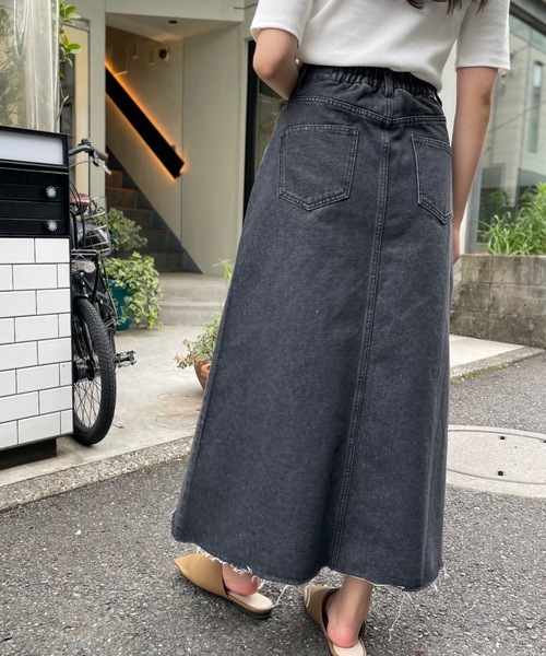 「mi via loca」 デニムスカート FREE ブラック レディース_画像7