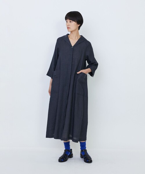 美品★23SS リネン たくさんタックのセーラーワンピース 美品☆23SS リネン たくさんタックのセーラーワンピース - メルカリ