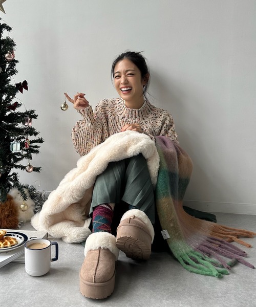 「AS KNOW AS plus」 長袖ニット FREE ライトベージュ レディース_画像3