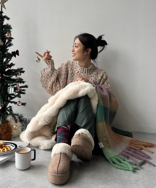 「AS KNOW AS plus」 長袖ニット FREE ライトベージュ レディース_画像4