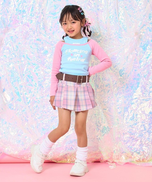 ANAP kids（アナップキッズ） tシャツ レイヤードリブトップス キッズ