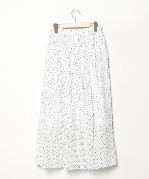 「iRENE」 ドット柄フレアスカート 38 ホワイト レディース_画像2