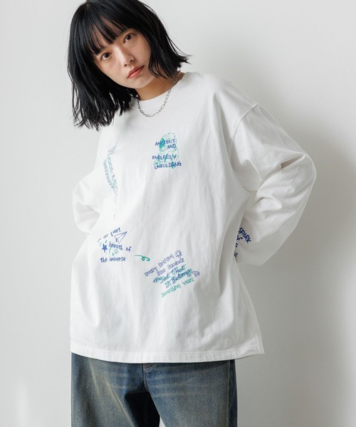 PBLIM tシャツ 「UNISEX」ラクガキロンT ルーズシルエット レディース