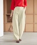 パンツ タックカーブパンツ ウォッシャブル 接...の詳細画像1