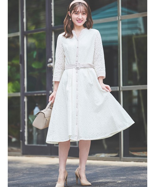 「LAISSE PASSE」 長袖ワンピース 36 ブルー レディースの画像