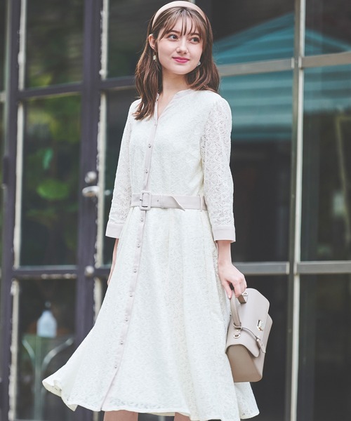 「LAISSE PASSE」 長袖ワンピース 36 ブルー レディースの画像