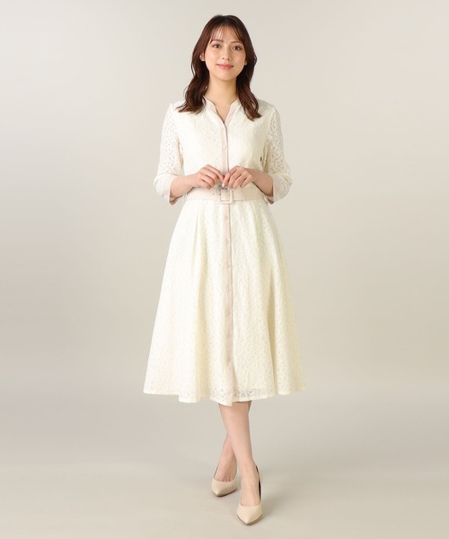 「LAISSE PASSE」 長袖ワンピース 36 ブルー レディースの画像