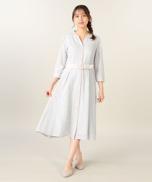 「LAISSE PASSE」 長袖ワンピース 36 ブルー レディースの画像