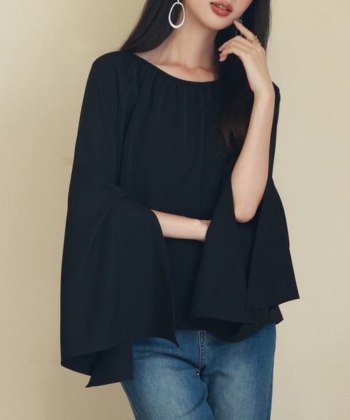 「SAISON DE PAPILLON」 長袖ブラウス M ブラック レディース_画像2