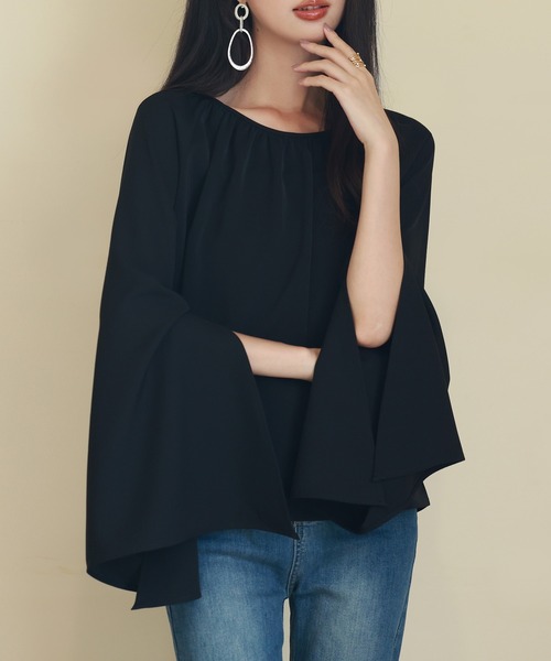 「SAISON DE PAPILLON」 長袖ブラウス M ブラック レディース_画像6