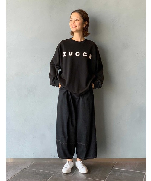 「ZUCCa」 スウェットカットソー M size ブラック レディースの画像