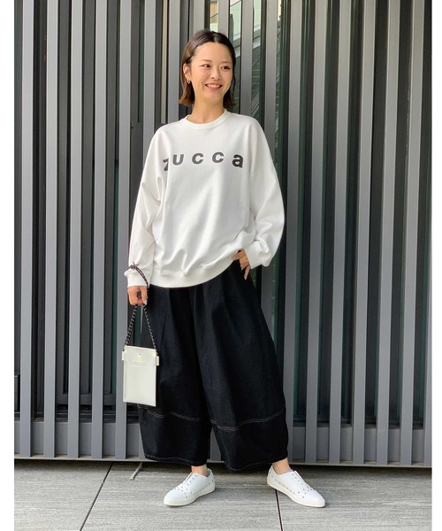 「ZUCCa」 スウェットカットソー M size ブラック レディースの画像