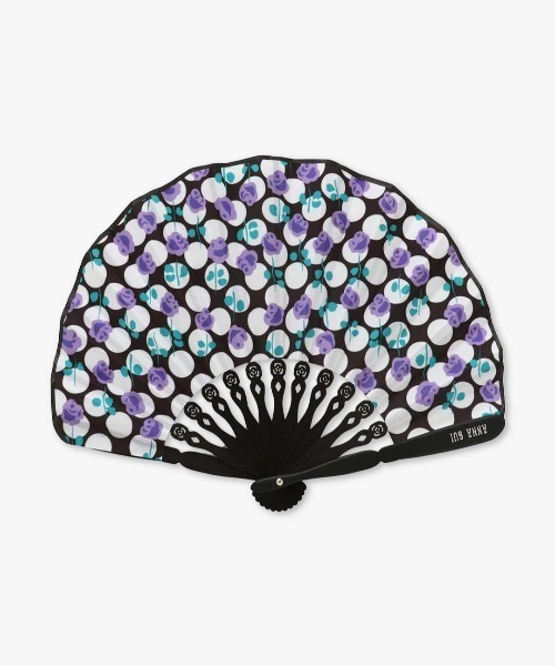 【極美品】アナスイ　ANNA SUI 扇子 箱付き ANNA SUI（アナスイ） 扇子 うちわ 収納ケース付き扇子（ローズドット