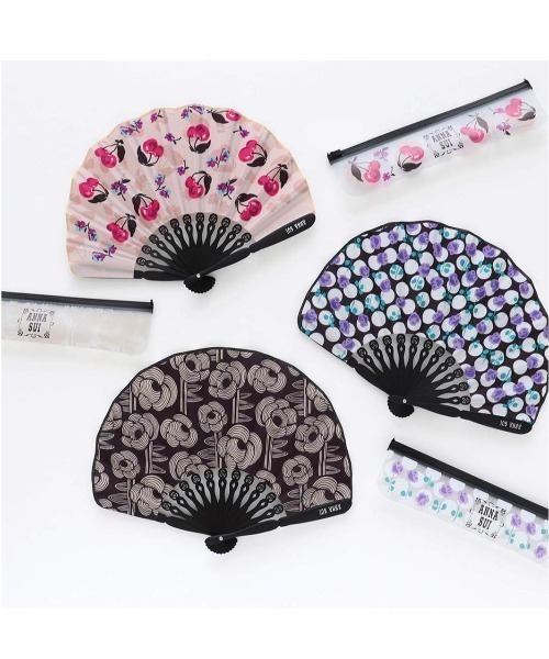 ANNA SUI（アナスイ） 扇子 うちわ 収納ケース付き扇子（ローズドット