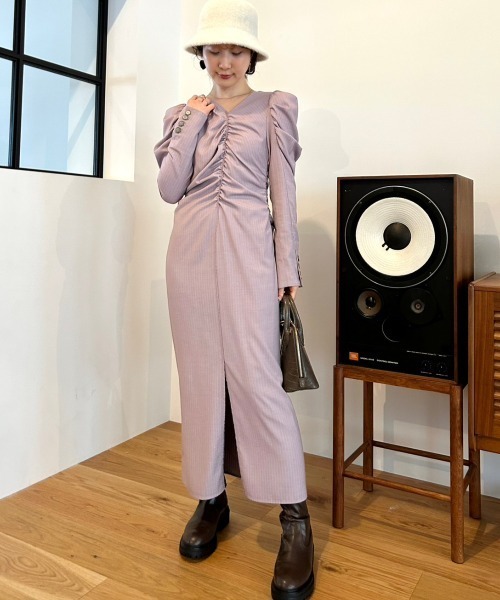 「LILY BROWN」 長袖ワンピース 1 ブラウン レディースの画像