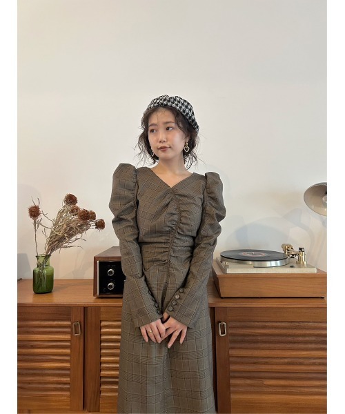 「LILY BROWN」 長袖ワンピース 1 ブラウン レディースの画像