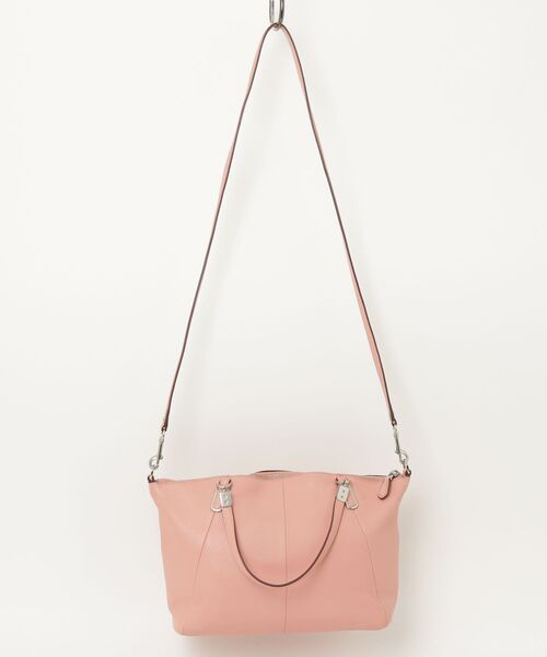 美品2WAY コーチ ワンショルダー ハンドバッグ レザー スエード ピンク COACH（コーチ） ワンポイント2WAYバッグ - ピンク レディース