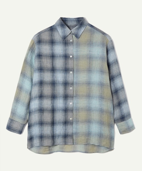 ブラウス シャツ 「leinwande」26SS新作 Combination Check Shirts レディースの画像