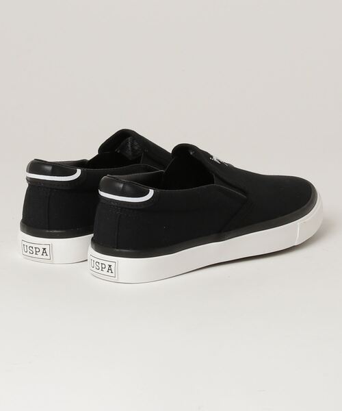 「U.S. POLO ASSN.」 スリッポン 26.5cm ブラック レディース_画像2