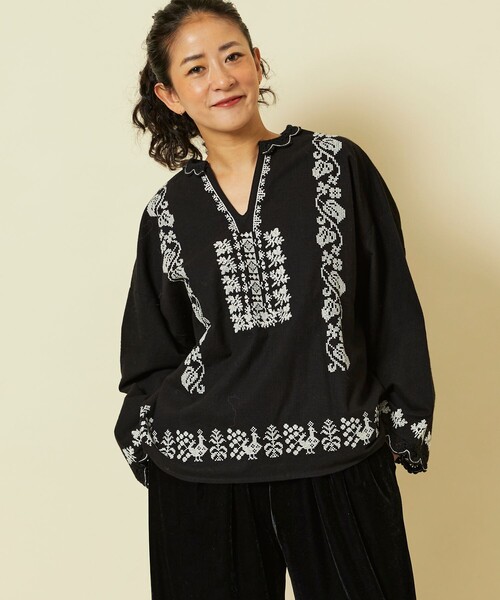 「Freada」 長袖ブラウス ONE SIZE ホワイト レディース_画像6